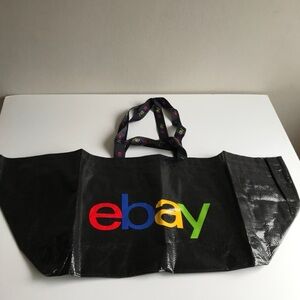 eBay Large Tote Bag Double Handle Shopper Merch Shipping Carrier Travel Bag New